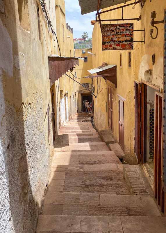 Narrow alleys in Fes Medina, Morocco