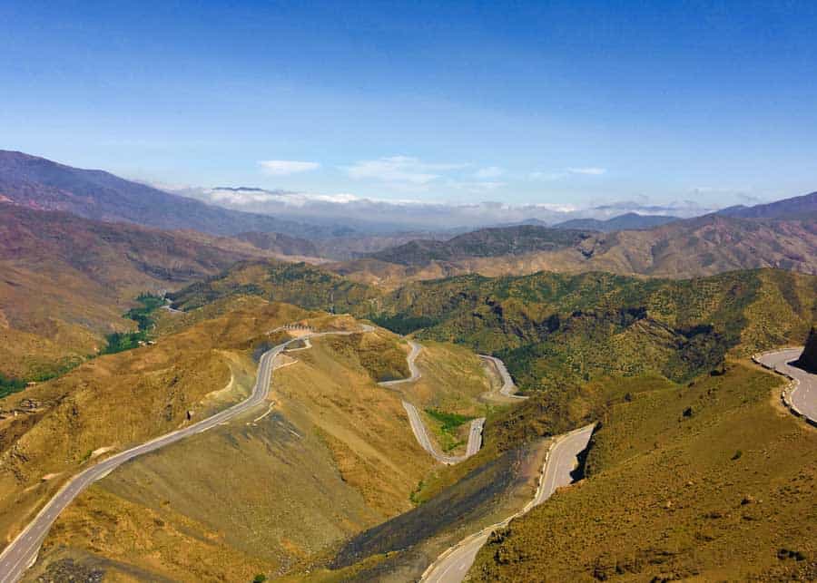 view of the Tizi n'Tichka pass on our Morocco itinerary