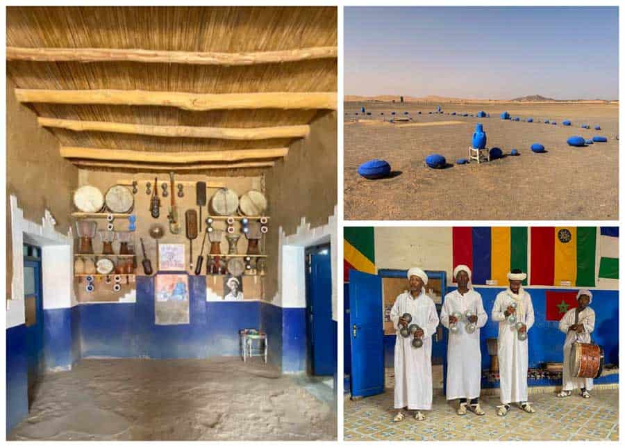 Musicians at the Dar Gnaoua Bambara Music House in Merzouga, Morocco