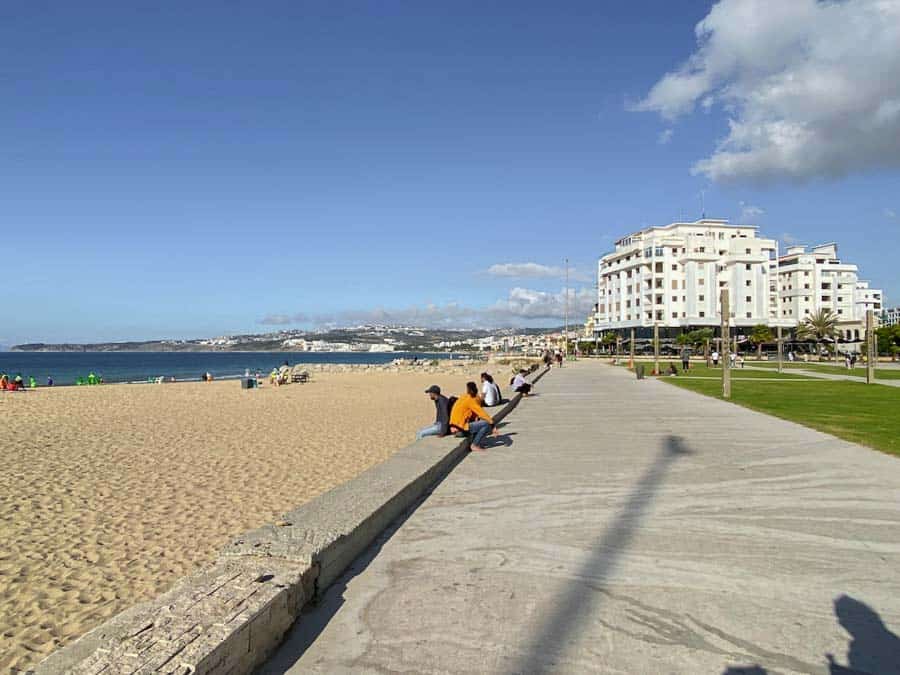 people walking on the waterfront promenade in Tangier - Morocco 10 days itinerary