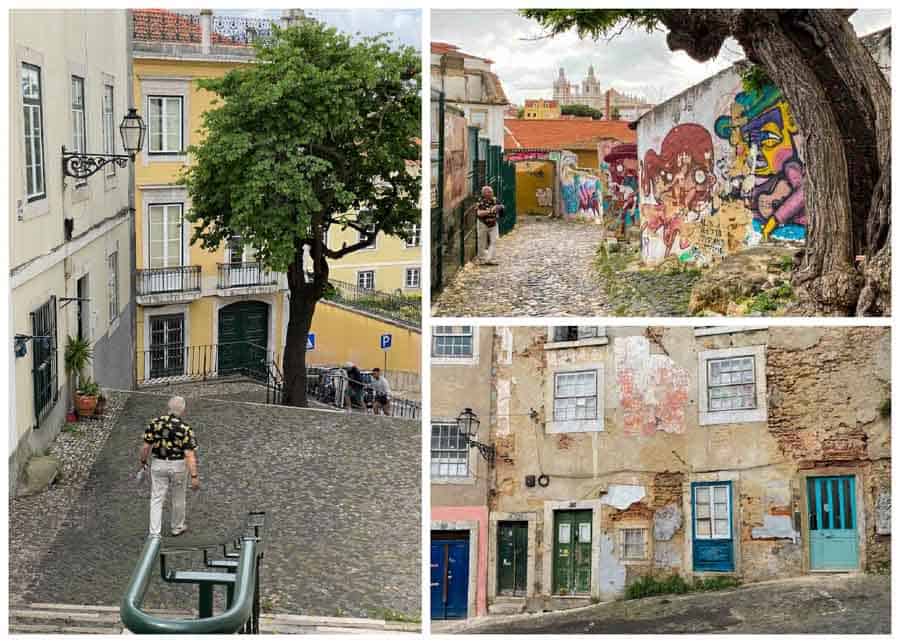 streets in Alfama district in Lisbon