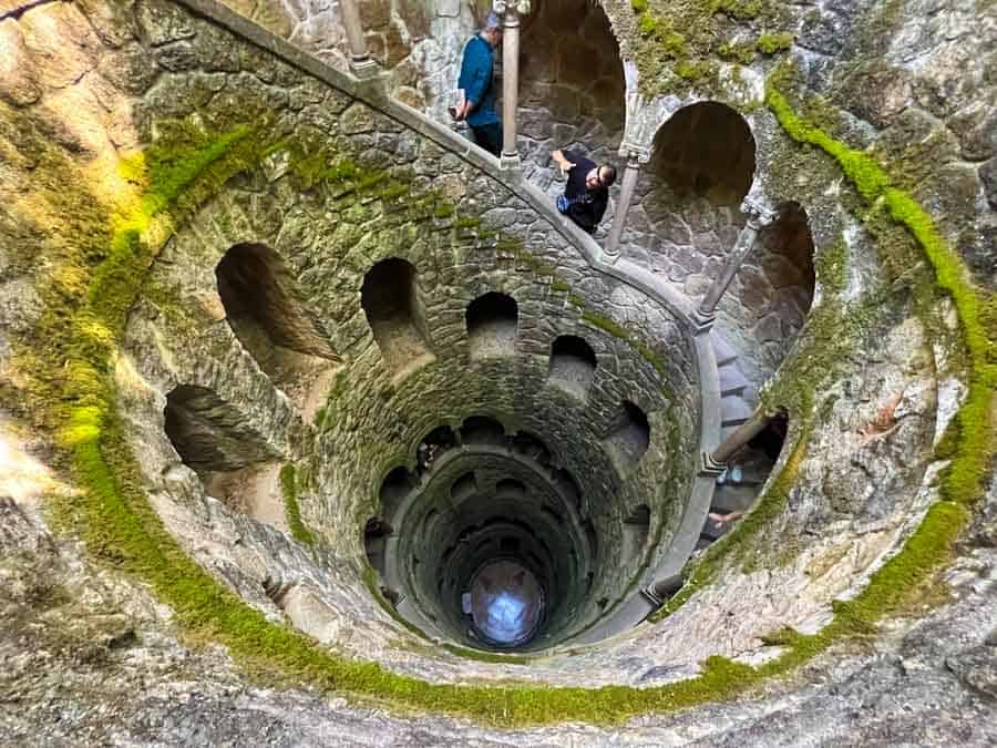 Mysterious stairwell at Quinta da Regaleira in Sintra