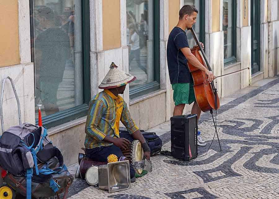 Street artists in Lisbon