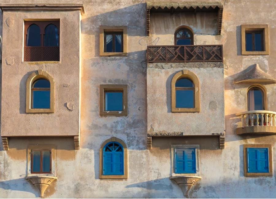 view of a building in the Jewish quarter of essaouira