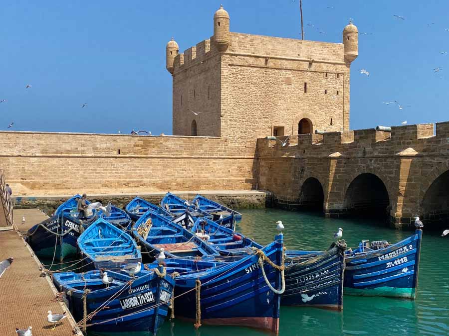 Boats in the harbor of Essaouira