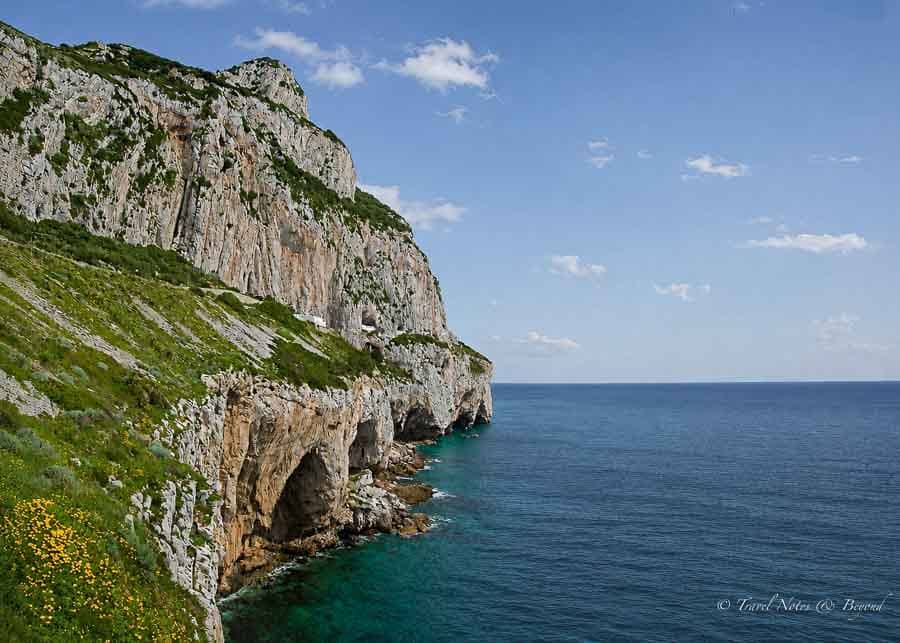 view of the Gorhan Caves in Gibraltar