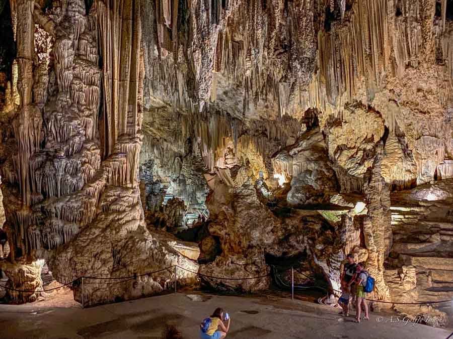 view of the main hall in Nerja Cave
