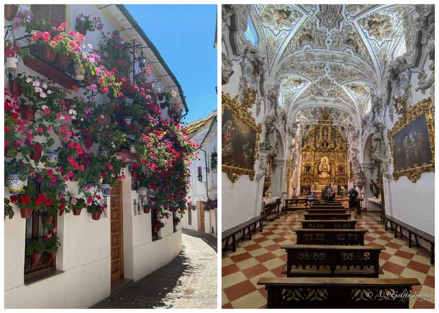 images of a street and church from Priego de Cordoba