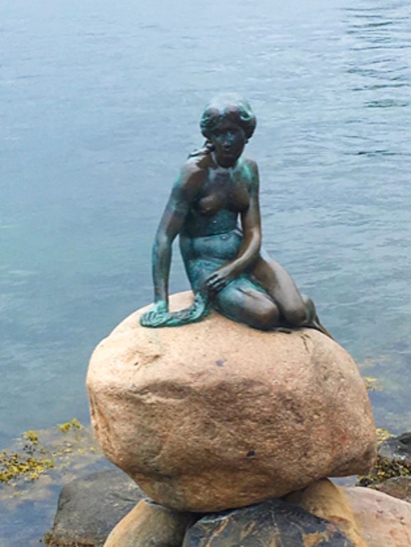 View of the Little Mermaid Statue in Copenhagen