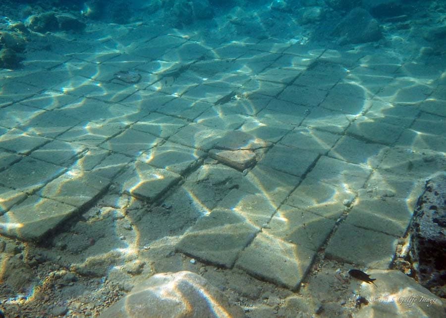 Paved road in the underwater ancient city