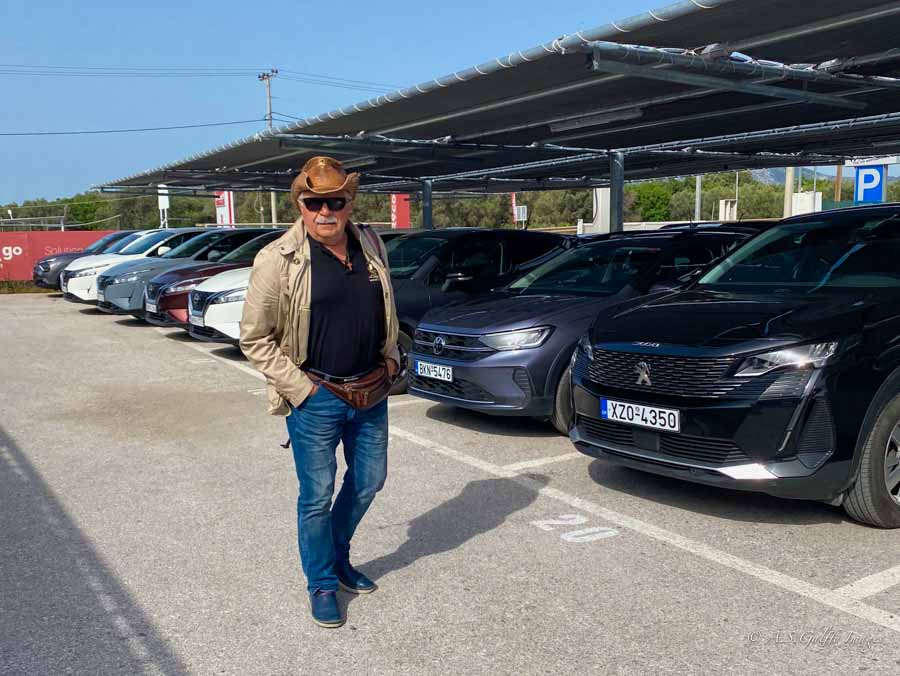 man Renting a car in Athens