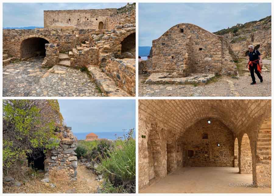 old structures in Monemvasia Castle
