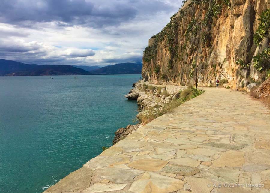 walking along Arvanitia promenade, one of the best things to do in Nafplio