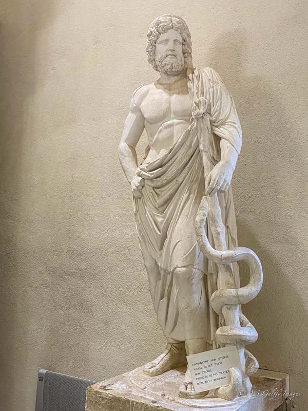 Statue of Asclepius, the God of Medicine in Ancient Greece