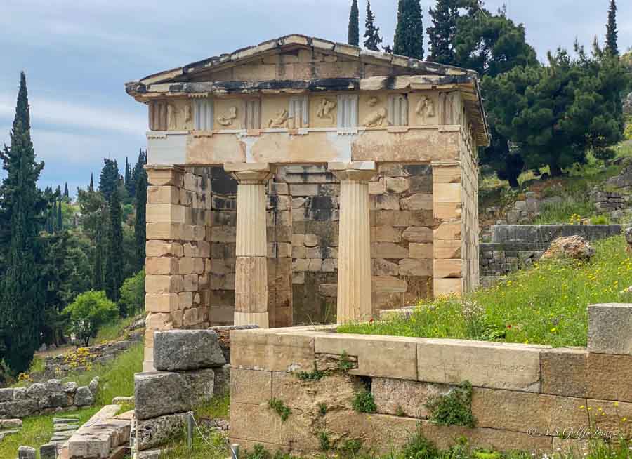 Visiting the Athenians Treasury in Delphi on a day trip from Athens