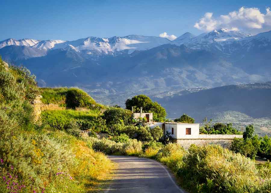 Autumn landscape in Crete, Greece