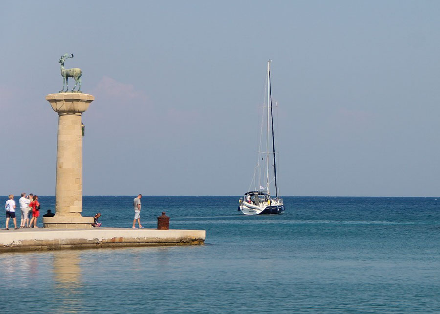 Mandraki harbour, Rhodes, Greece