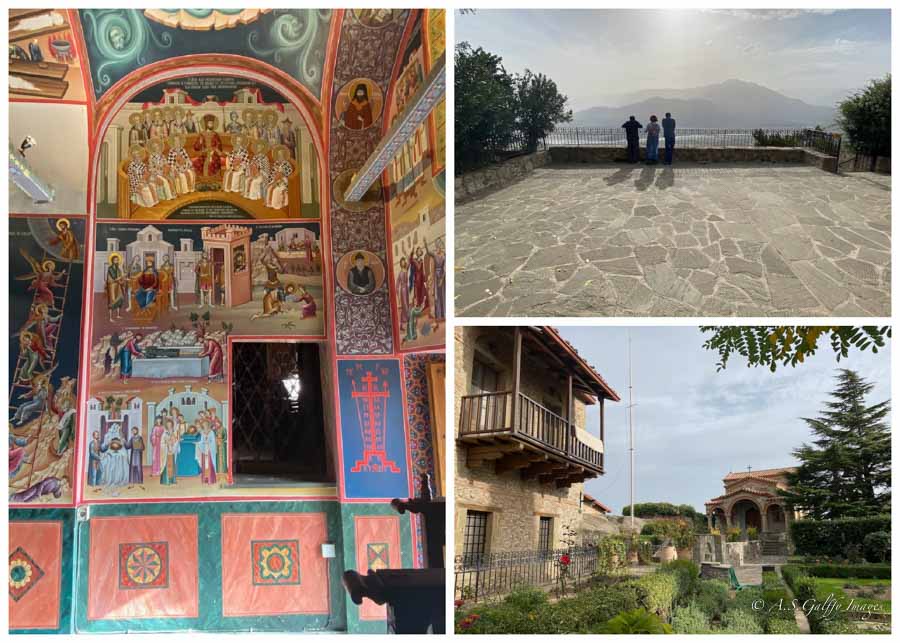 Agios Stefanos Monastery murals, gardens and terrace