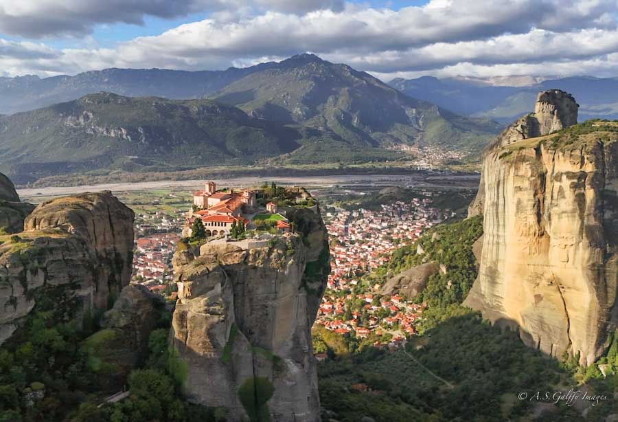 view of the Holy Monastery in Meteora