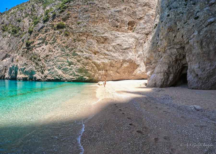 Hidden cove on Zakynthos Island