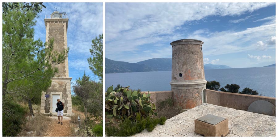 view of the Venetian Lighthouse in Fiskardo