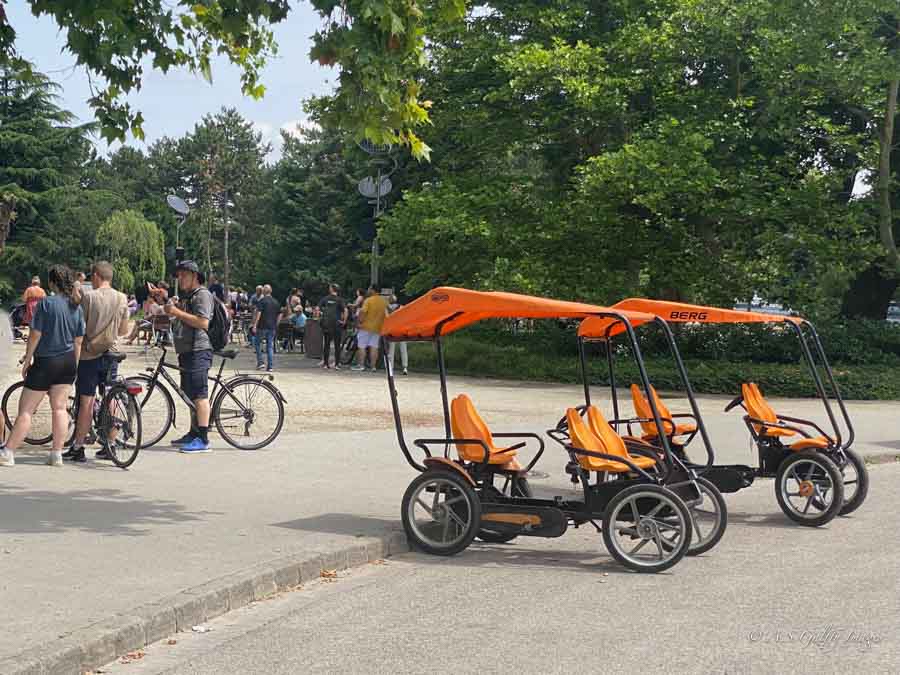 Bicycle for four people you can rent on Margaret Island