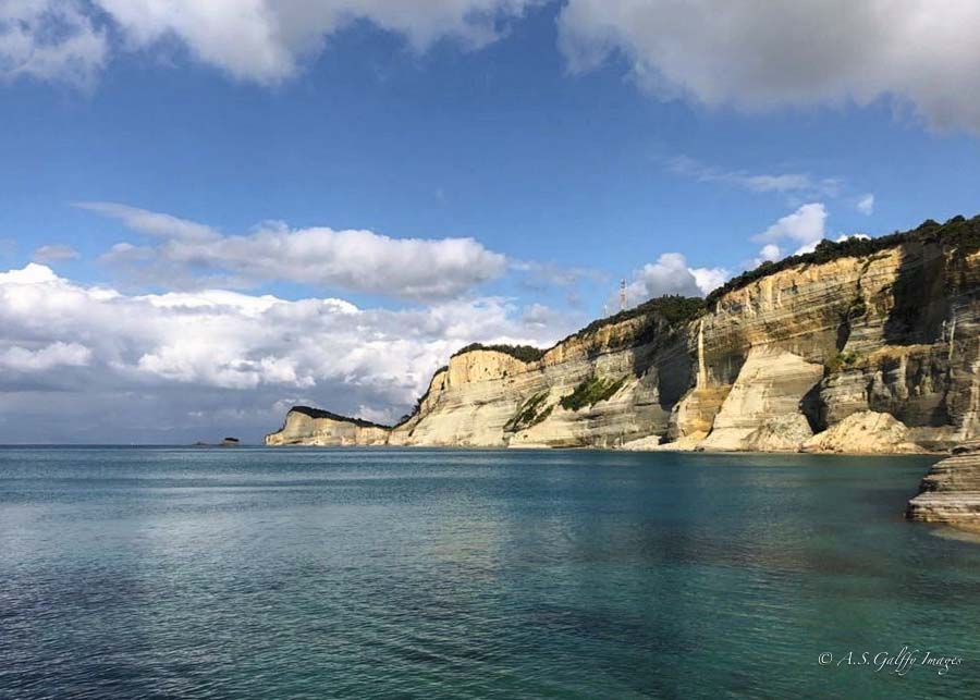 view of cape drastis in corfu