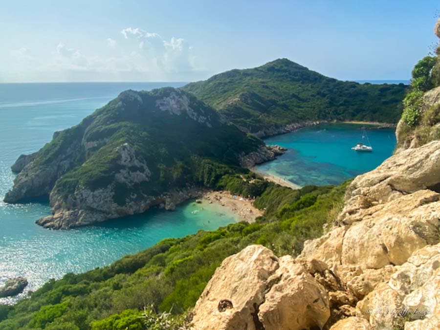 view of the Twin Beaches at Porto Timoni