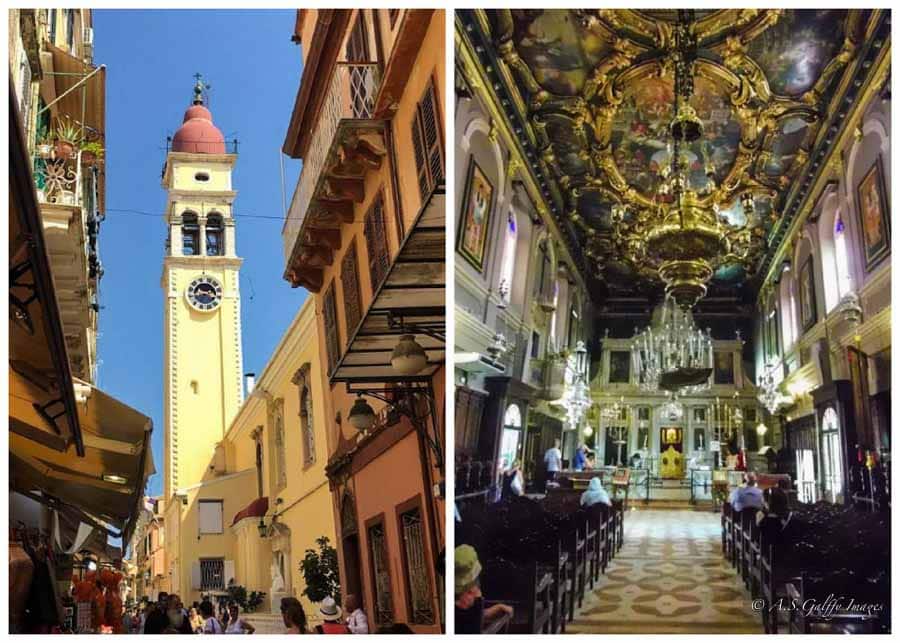 visiting St. Spiridon Church in Old Town Corfu