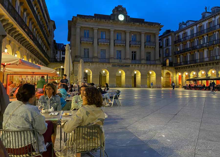 View of Plaza de la Constitucion in San Sebastián