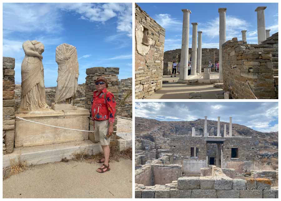 images depicting the archeological site on Delos Island