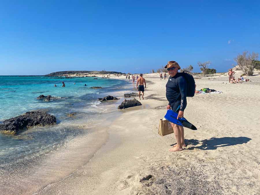 beach goer on Elafonissi Beach