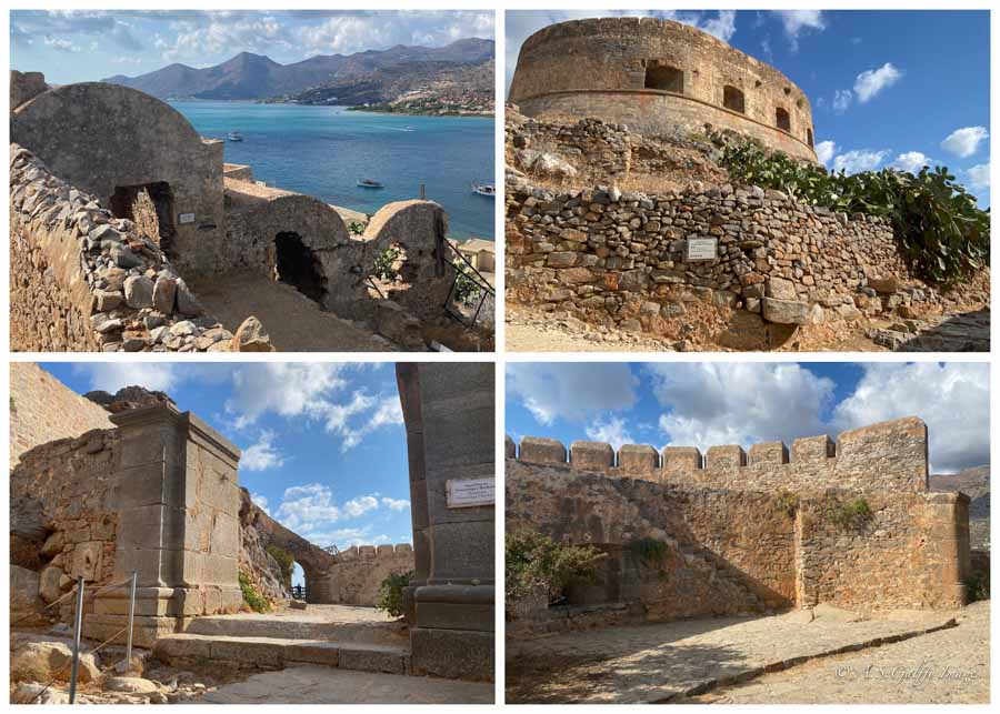 images of the Venetian fortress on Spinalonga island