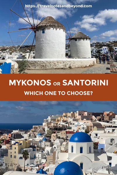 Mykonos vs Santorini Pin