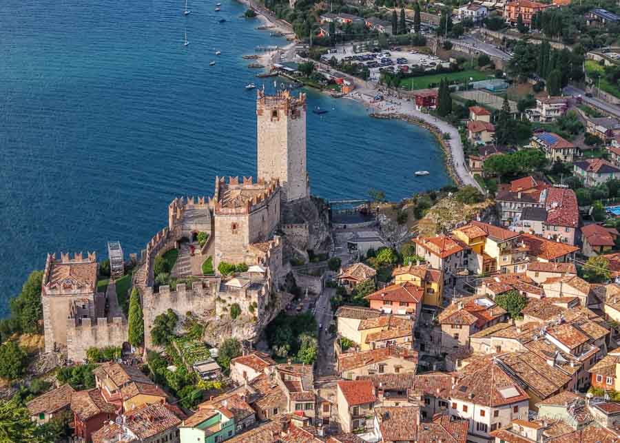 aerial view of the castle in Malcesine