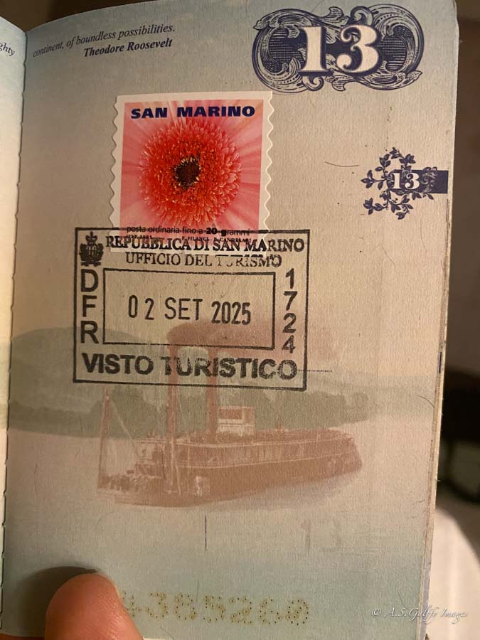 San Marino passport stamp