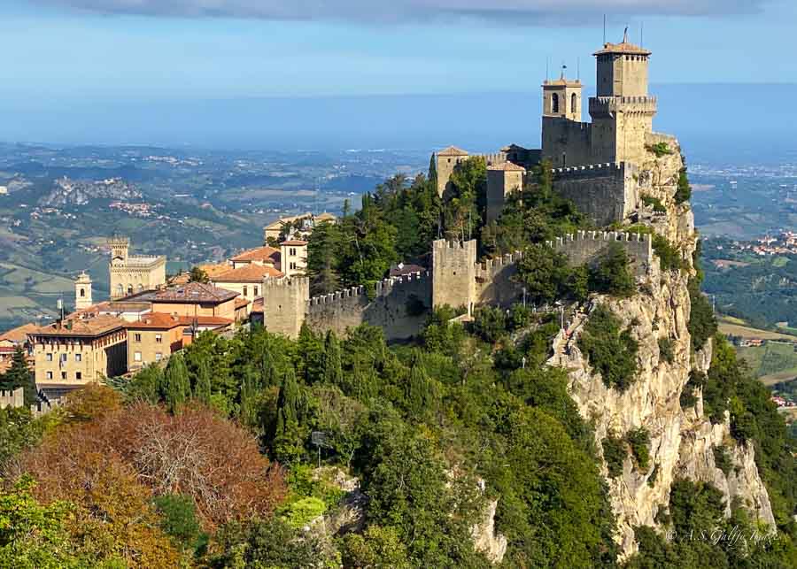 view of Guaita fortress in San Marino 