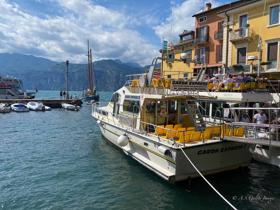 ferry docked in the port of Malcesine