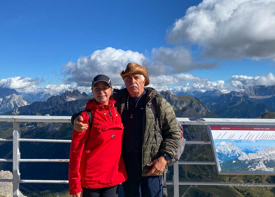 people enjoying the view from atom Lagazuoi Mountain