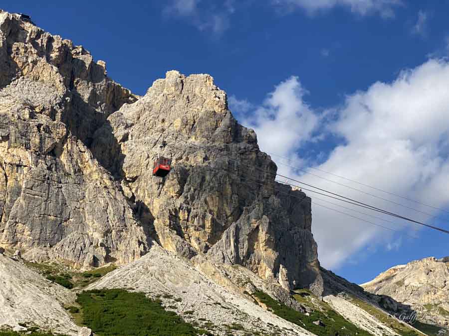 View of the Lagazuoi Mountain, close by the The Cinque Torri hike