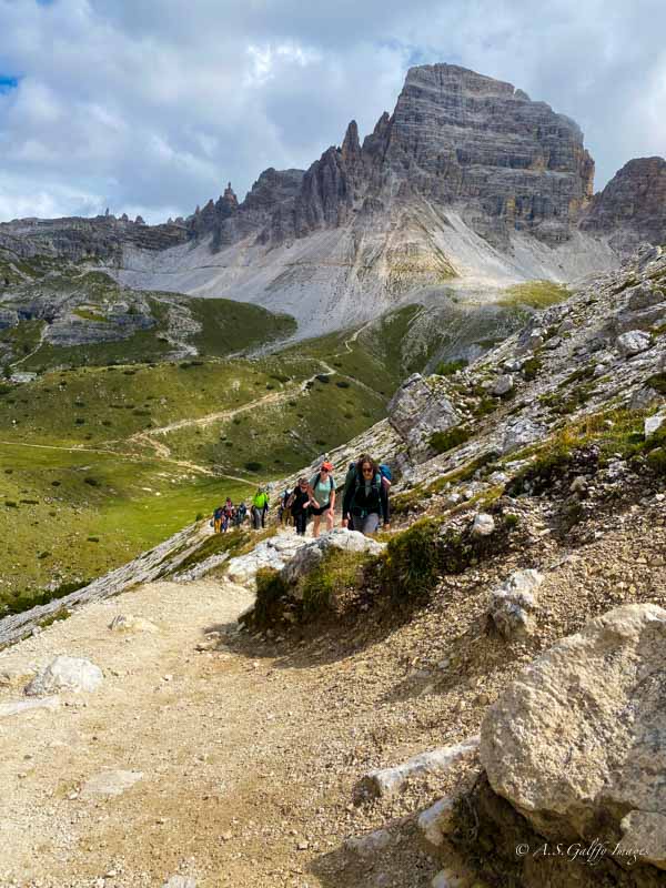 the return trail towards Refugio Auronzo