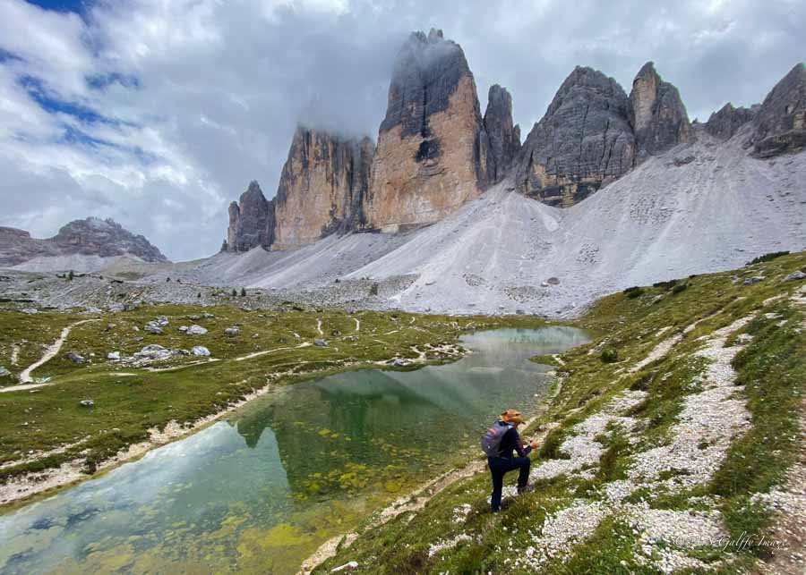 Backside view of the three towers of Lavaredo