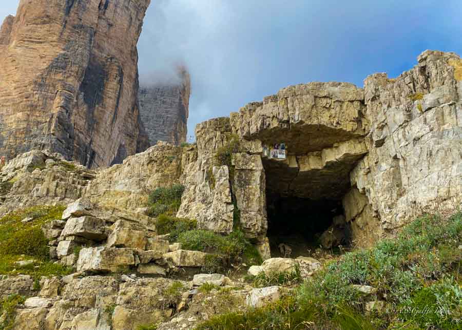 the WWI tunnels and caves at Tre Cine