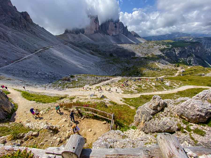 View of the Tre Cine di Lavaredo loop
