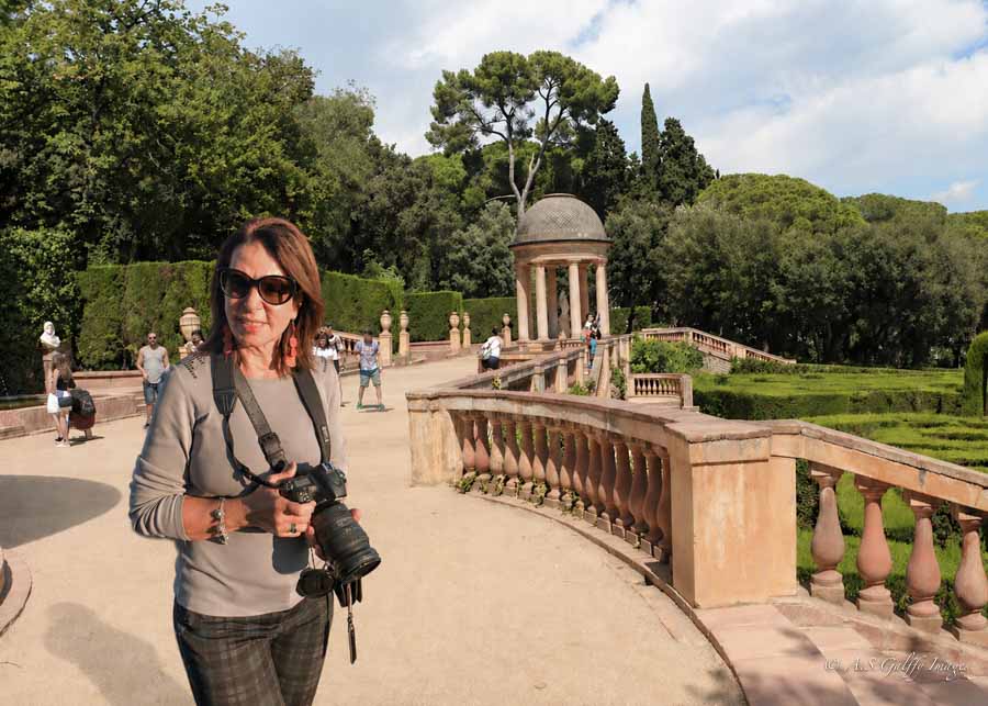 woman taking pictures in Parc del Laberint d’Horta