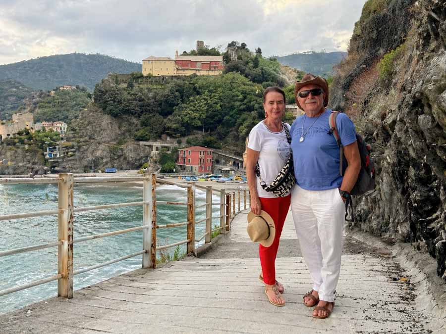 Walking along the shore in Cinque Terre