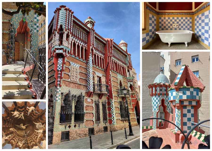 collar of photos from Casa Vicens Gaudi