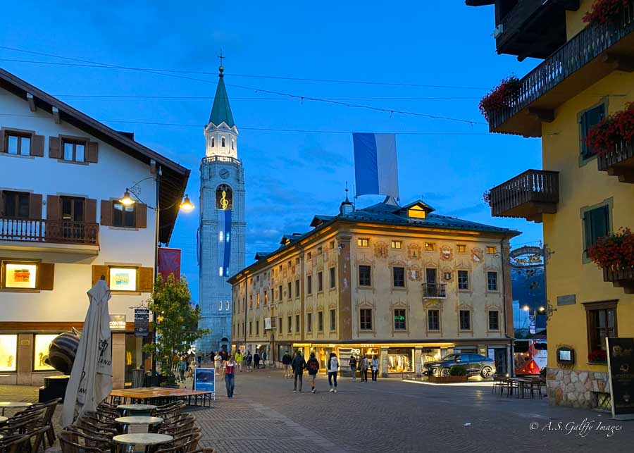 View of the Main Street in Cortina d'Ampezzo