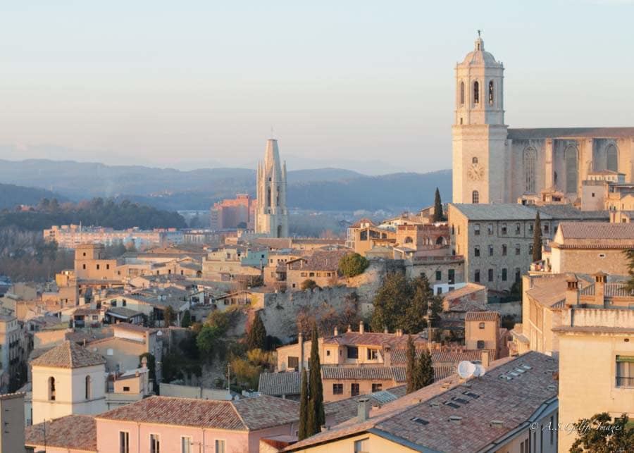Girona city skyline
