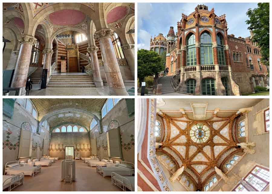 Interiors and architectural details of Recinte Modernista de Sant Pau